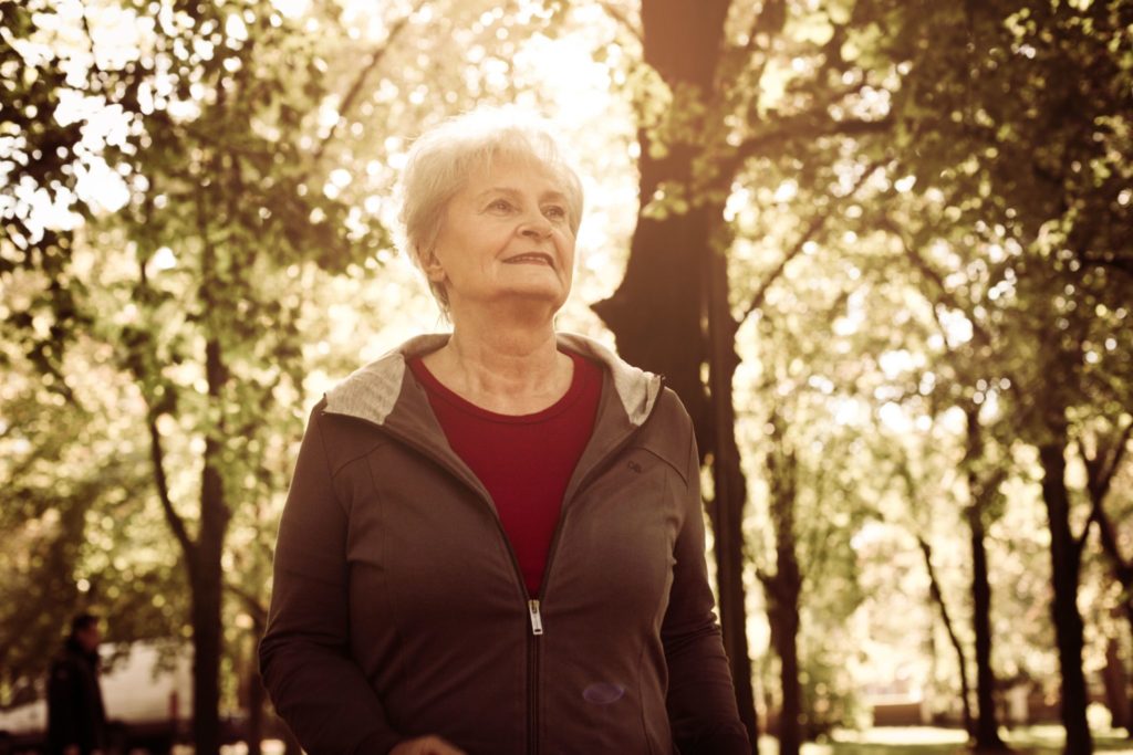 a woman experiencing allergy relief